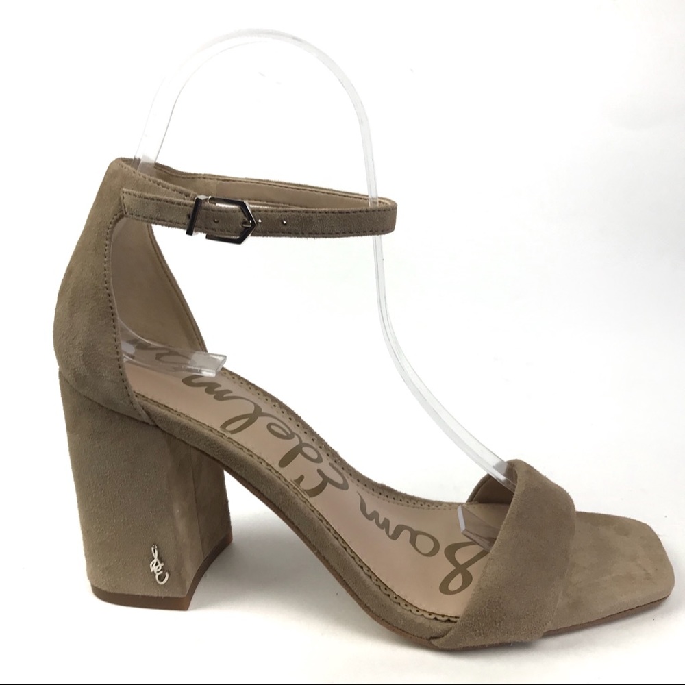 Sam Edelman Taupe Suede Block Heel Sandals